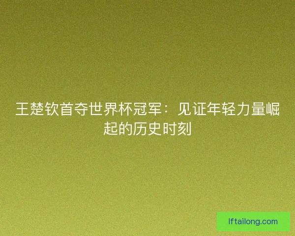 王楚钦首夺世界杯冠军：见证年轻力量崛起的历史时刻